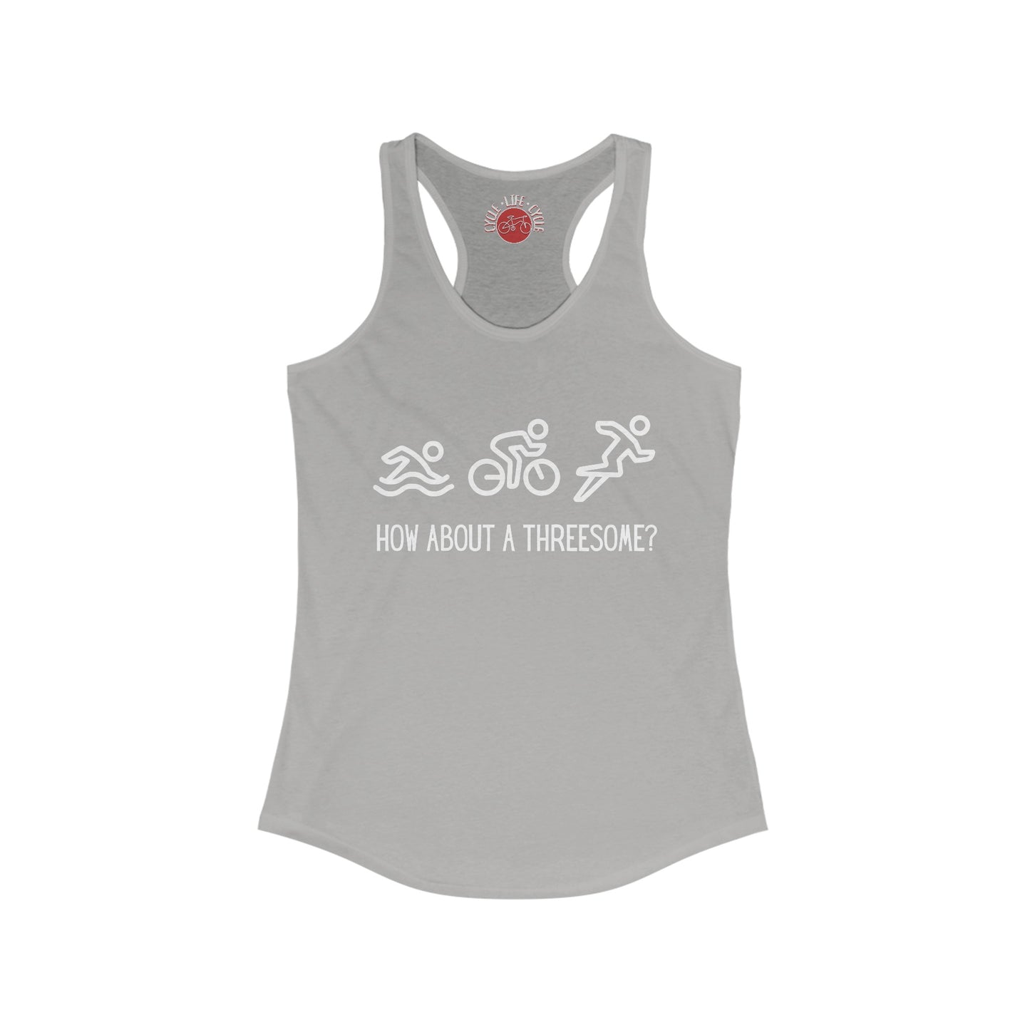 How About a Threesome Racerback Tank