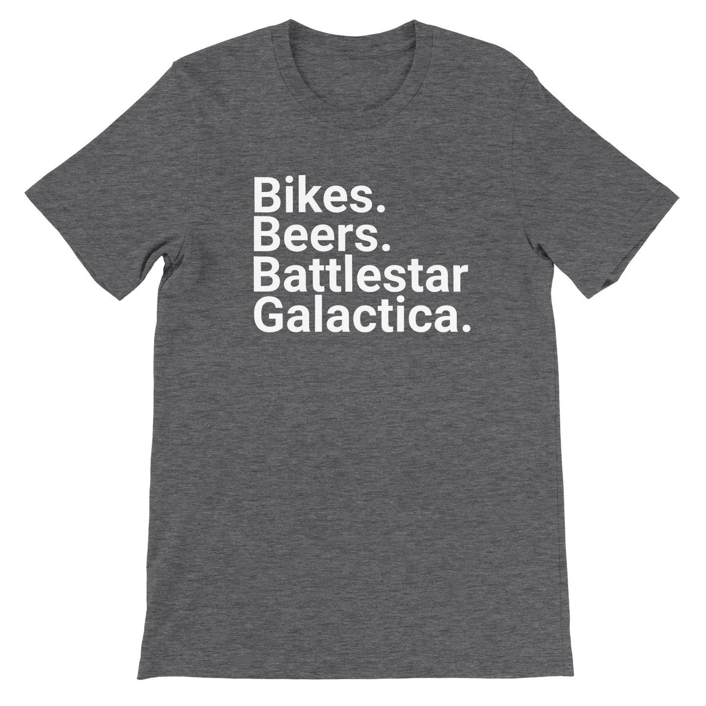 Bikes. Beers. Battlestar. Premium Unisex Crewneck T-shirt