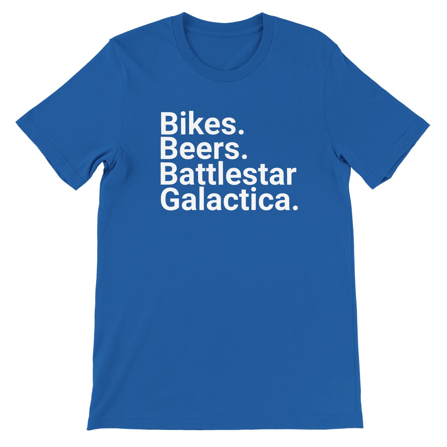 Bikes. Beers. Battlestar. Premium Unisex Crewneck T-shirt