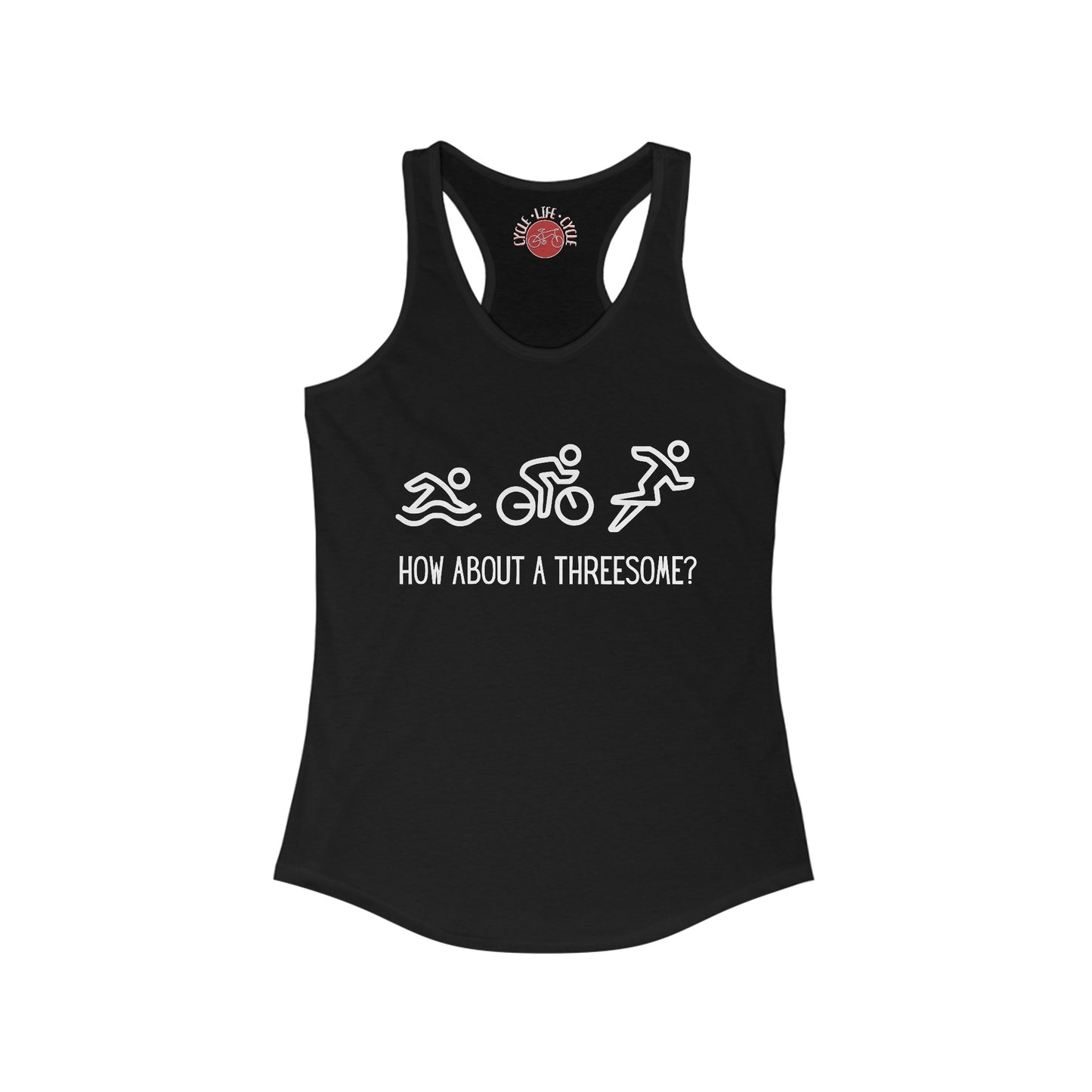 How About a Threesome Racerback Tank